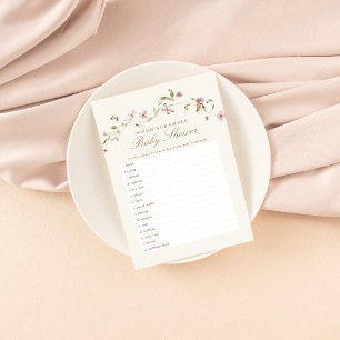 Papier Mot Baby shower à l'escamble Jeu Bunny rose floral