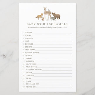Papier Mot Baby shower Woodland