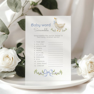 Papier Mot bébé Scramble Blue Goose baby shower jeu