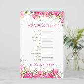 Papier Mot de bébé modifiable avec réponse (Debout devant)