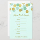 Papier Mot de bébé modifiable avec réponse (Devant / Derrière)