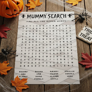Papier Mot de la maman Recherche Baby shower Halloween Je