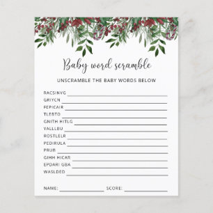 Papier Mot d'hiver Bébé Jeu Baby shower