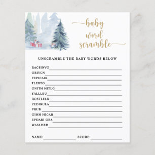 Papier Mot d'hiver Bébé Jeu Baby shower