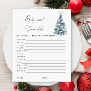 Papier Mot d'hiver scramble baby shower jeu