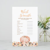 Papier Mot Floral Rustique Doux Citrouille (Debout devant)