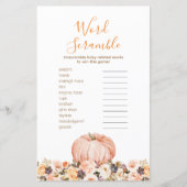 Papier Mot Floral Rustique Doux Citrouille (Devant)