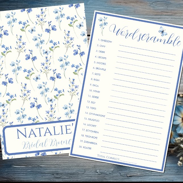 Papier Mot mariage Scramble Floral Fête des mariées Jeu (Créateur téléchargé)