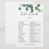 Papier Mot Scramble Clé Fête des mariées Jeu Eucalyptus (Devant / Derrière)