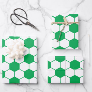 Papier motif à bille de soccer vert