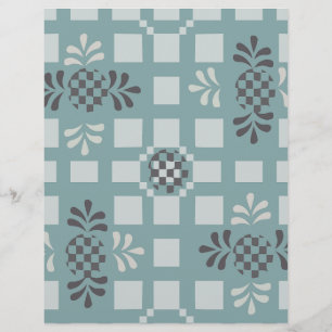 Papier motif à carreaux verts :