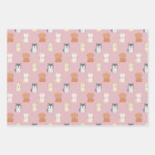 Papier Motif à enveloppement rose Chien (Devant)
