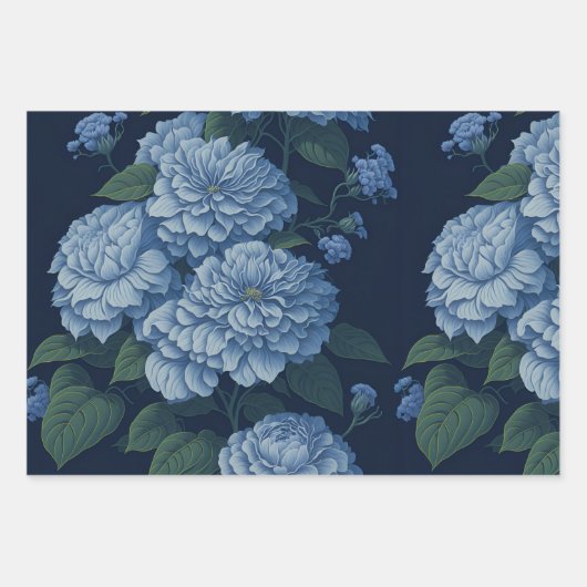 Papier Motif à fleurs de luxe Hydrangea (Devant 2)