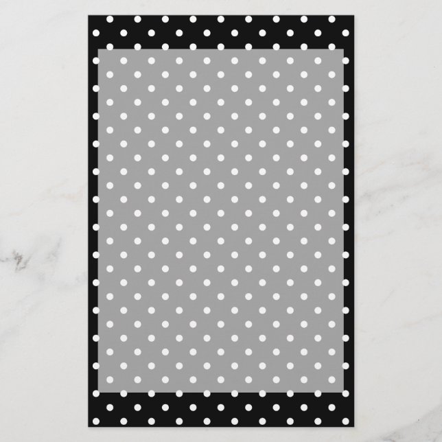 Papier Motif à points de polka noir (Devant)