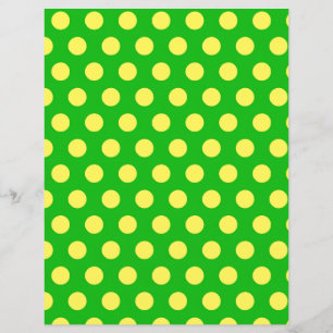 Papier Motif à points Polka Jaune sur le scrapbook vert b