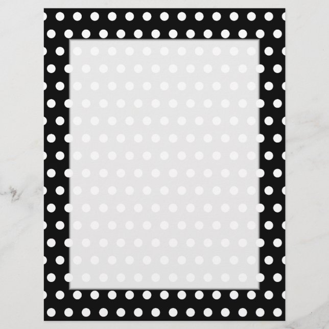 Papier Motif à pois noir et blanc. Tacheté. (Devant)