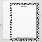 Papier Motif Abstrait de Tourbillons Noir et Blanc Modern (Devant / Derrière)