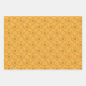 Papier Motif Abstrait jaune moutarde (Devant)