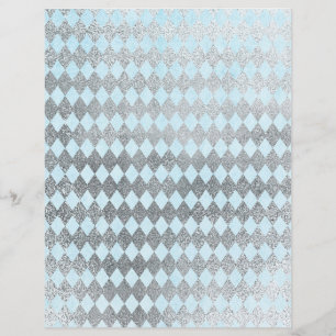 Papier Motif argenté et diamant bleu