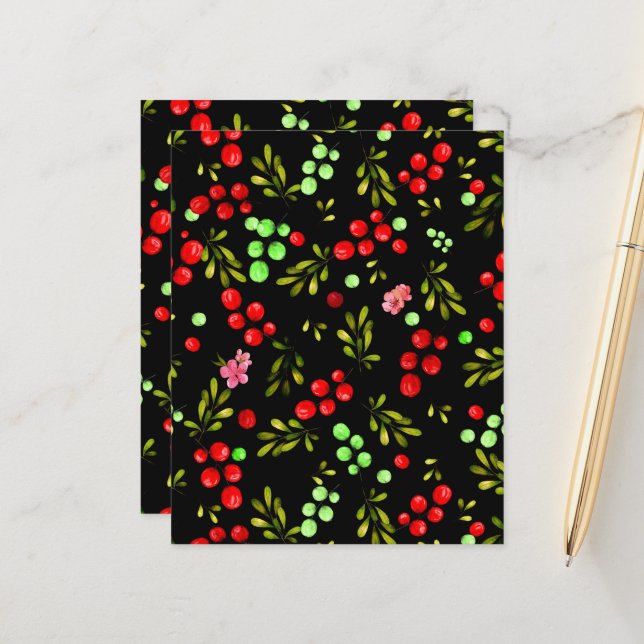 Papier Motif Baies (Devant/Arrière en situation)
