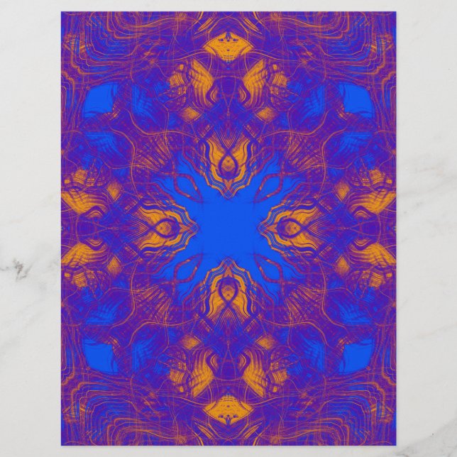Papier Motif bleu et jaune (Devant)