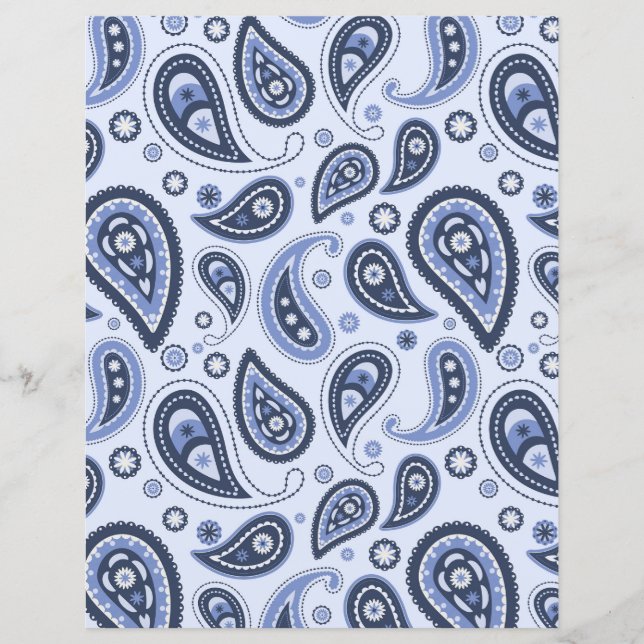 Papier Motif Blue Paisley (Devant)