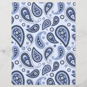 Papier Motif Blue Paisley