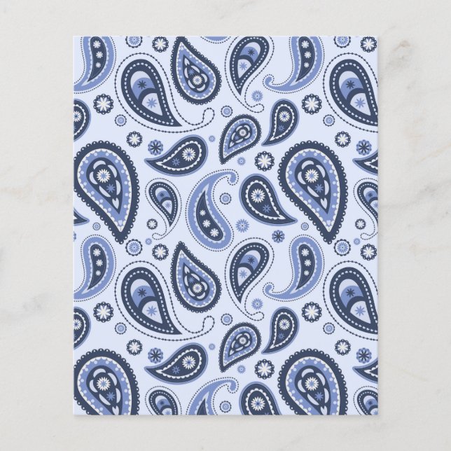 Papier Motif Blue Paisley (Devant)