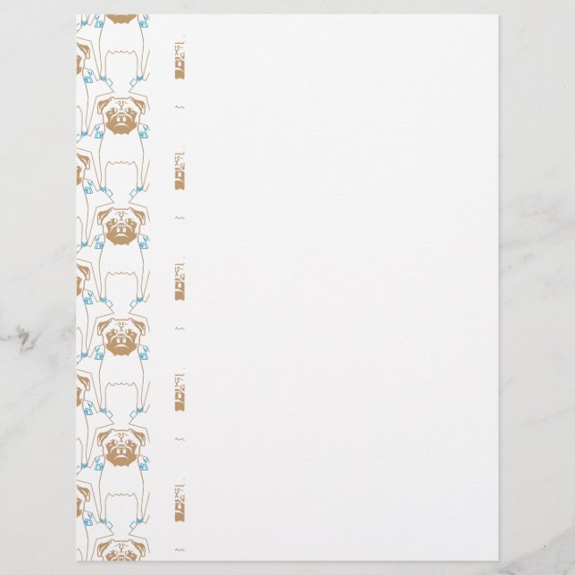 Papier Motif Carlin marron bleu (Devant)