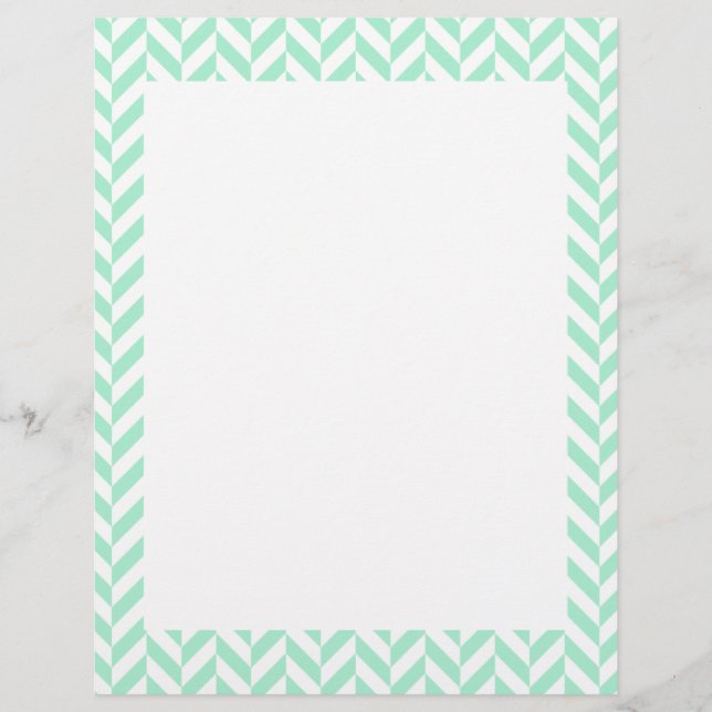 Papier Motif chevron vert menthe clair (Devant)
