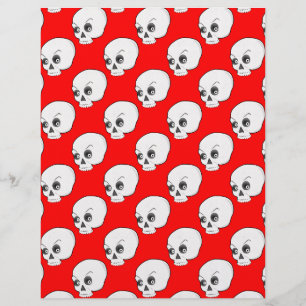 Papier Motif crâne sur Arrière - plan rouge