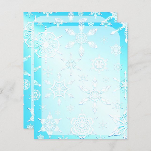 Papier Motif Crystal Snowflakes (Devant / Derrière)