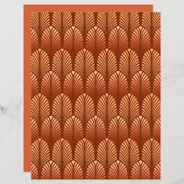 Papier Motif, cuivre et Brown Art Déco (Devant / Derrière)
