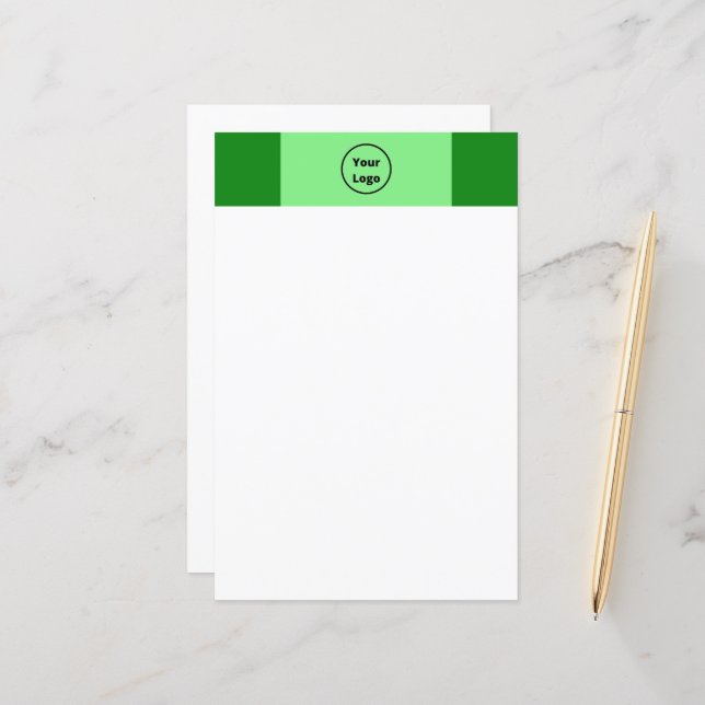 Papier Motif d'affaires aux tons verts (Devant/Arrière en situation)