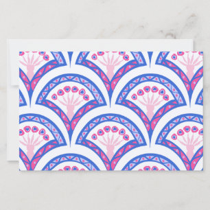 Papier motif damassé floral bleu