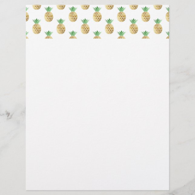 Papier Motif d'ananas Tropical Hawaiian Gold Foil (Devant)