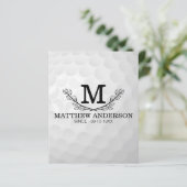 Papier Motif de balle de golf personnalisé Nom Monogramme (Debout devant)