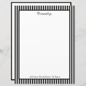 Papier Motif de bande noir et blanc classique professionn (Devant / Derrière)