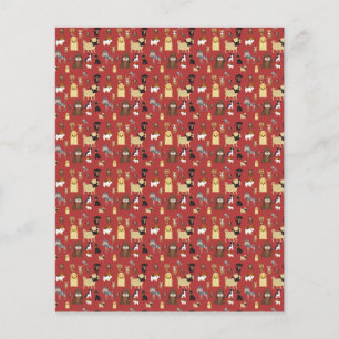 Papier motif de chiens arrière - plans rouges.