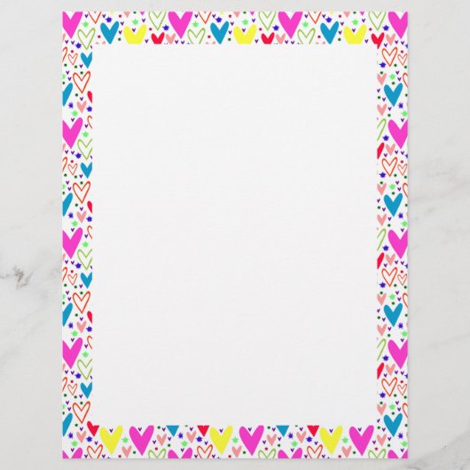 Papier Motif de cœurs colorés mignons (Devant)