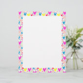 Papier Motif de cœurs colorés mignons (Debout devant)