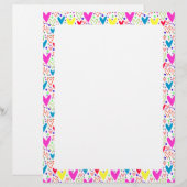 Papier Motif de cœurs colorés mignons (Devant / Derrière)