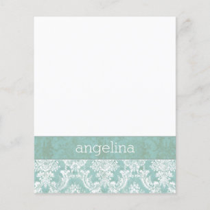 Papier Motif de Damas Vintage bleu glace avec finition gr