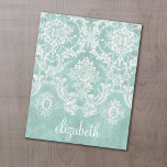 Papier Motif de Damas Vintage bleu glace avec finition gr<br><div class="desc">Un motif vintage avec tableau de bord et dentelle. Regardez de près les fleurs et les feuilles.Un design tendance avec les couleurs de bijoux et l'élégance. Les éléments sont plus faciles à customiser lorsque vous remplacez tout le texte et les photos en premier. Si votre art doit encore être ajusté,...</div>