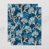 Papier Motif de dessin de fleurs bleues (Devant / Derrière)