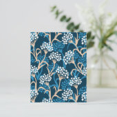 Papier Motif de dessin de fleurs bleues (Debout devant)