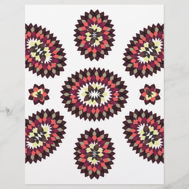 Papier Motif de fleurs Mandala (Devant)