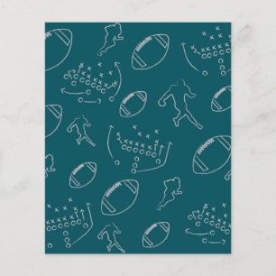 Papier Motif de football turquoise et gris