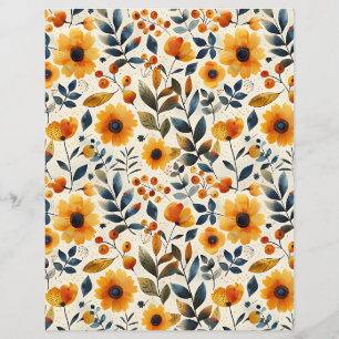 papier motif de la chute de fleur coloré