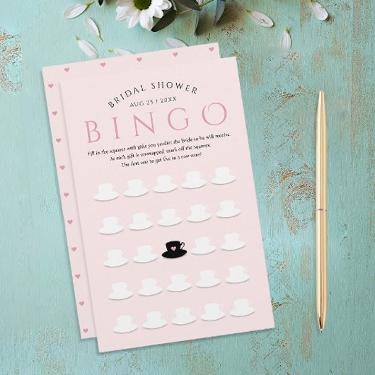 Papier Motif de la fête de thé rose nuptiale moderne